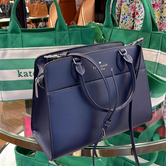 Kate Spade Madison Safiano Leather Medium Satchel Handbag 
Parisian Night 

NWT - Picture 14 of 16